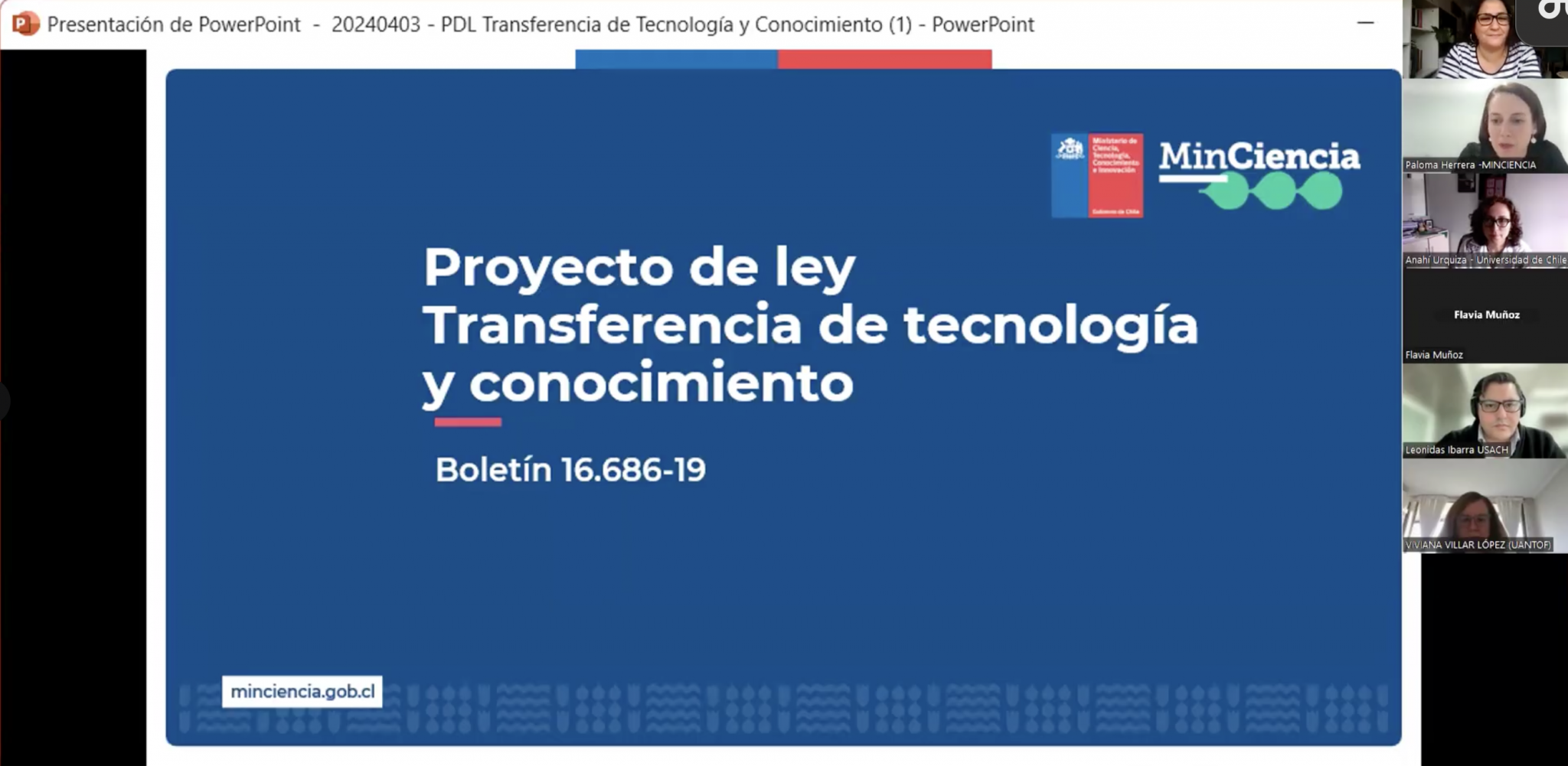 Red de Innovación CUECH realiza su primer seminario sobre el Proyecto de Ley de Transferencia Tecnológica y Conocimiento